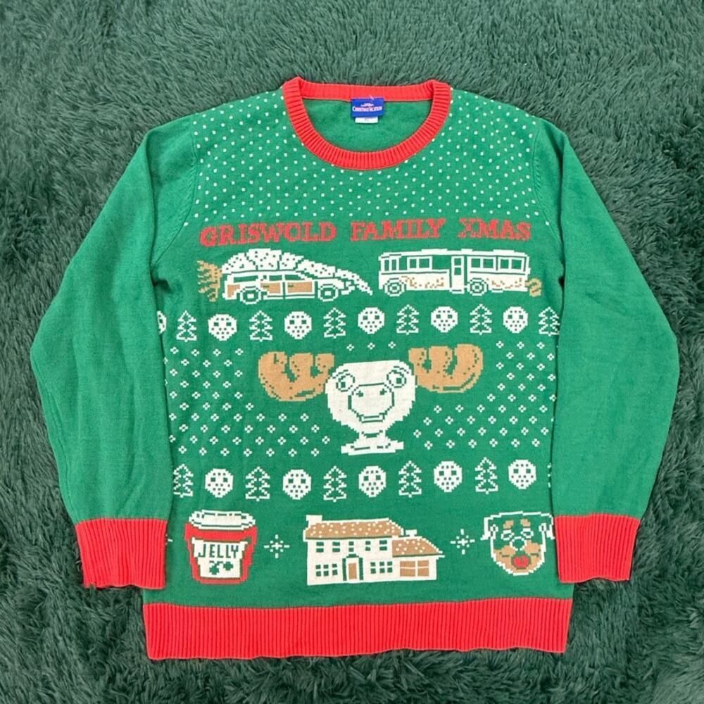 Adult Unisex Christmas Vacation Movie Family Xmas Ugly Green Sweater XL
